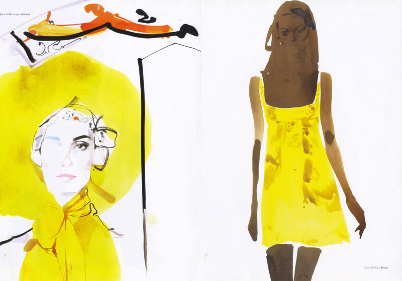 David Downton - Fashion Illustrator - Clients - L'Officiel