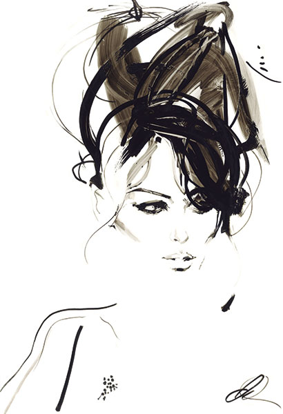 David Downton Portraits - Liz Hurley - David Downton